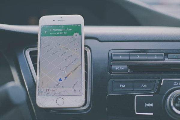 navigation app on smartphone