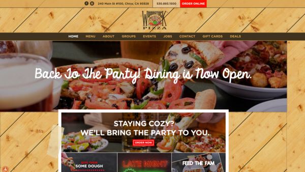 Woodstock's Pizza chico website